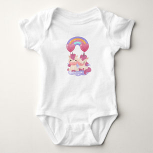Zwillings Einhörner Baby Strampler