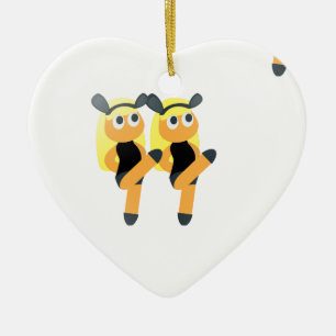 Zwillings-Emoji Keramikornament