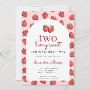Zwillings-Erdbeere-Beeren-Süße-Baby-Party Einladung