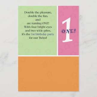 Zwillings-erster Geburtstag Einladung