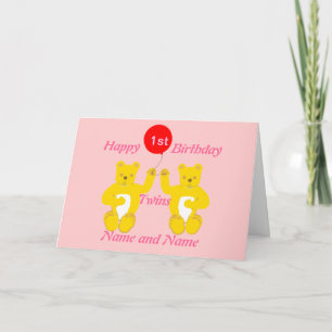 Zwillings-Geburtstags-Mädchen-Karte Karte