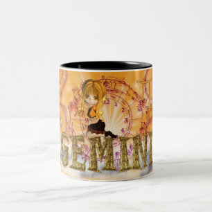 Zwillings-Geburtstags-Tasse mit moonies Süssetort Zweifarbige Tasse