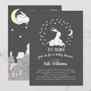Zwillings-Häschen-Baby-Shower-Einladung Einladung