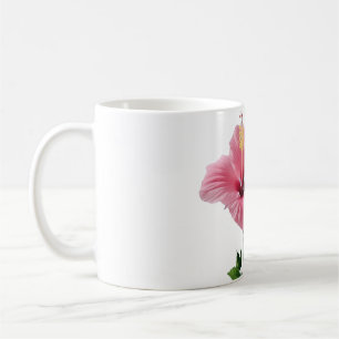Zwillings-Hibiskus-Eleganz Rosé & Elfenbein-Blüten Kaffeetasse