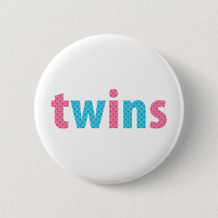 ZWILLINGS-SAMMLUNG - gemischt {Aqua + Rosa} Button