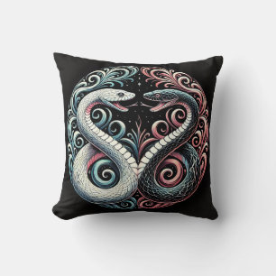🐍 Zwillings-Schlangen-Kunst für moderne gotische  Kissen