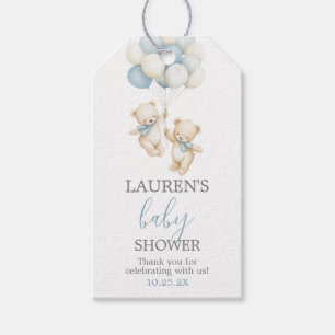 Zwillings-Teddybären-Baby-Shower-Geschenk-Anhänger Geschenkanhänger