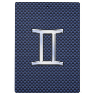 Zwillings-Tierkreis-Zeichen auf blauer Klemmbrett