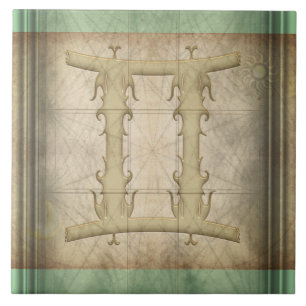 Zwillings-Tierkreis-Zeichen Fliese