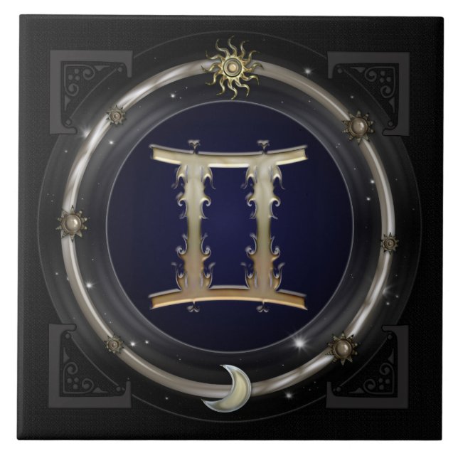 Zwillings-Tierkreis-Zeichen Fliese (Vorderseite)