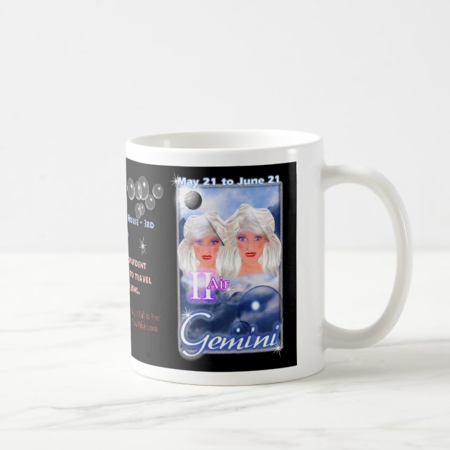 Zwillings-Tierkreisschale oder -Tasse Kaffeetasse (Rechts)