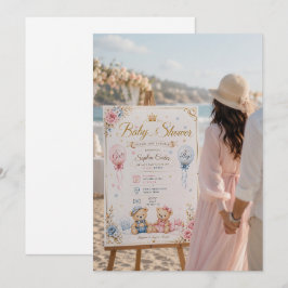 Zwillings-Willkommensschild-Mockup Einladung