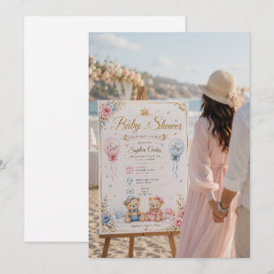 Zwillings-Willkommensschild-Mockup Einladung