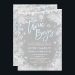 Zwillings-Winter-Babyparty-Einladungs-rustikale Einladung<br><div class="desc">Zwillings-Winter-Babyparty-Einladung. 
Alle Entwürfe sind © PIXEL-PERFEKTIONS-PARTY Ltd.</div>