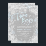 Zwillings-Winter-Babyparty-Einladungs-rustikale Einladung<br><div class="desc">Zwillings-Winter-Babyparty-Einladung. 
Alle Entwürfe sind © PIXEL-PERFEKTIONS-PARTY Ltd.</div>