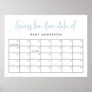 Zwillingsbaby-Dusche Blau, modernes Typografie-Pos Poster