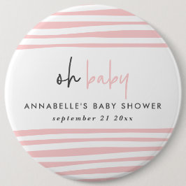 Zwillingsbaby-Dusche Rosa Blau Moderne Typografie  Button