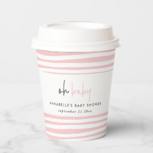 Zwillingsbaby-Dusche Rosa Blau Moderne Typografie Pappbecher