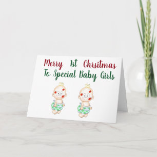 ***ZWILLINGSBABYS*** HABEN ***1. WEIHNACHTEN*** FEIERTAGSKARTE