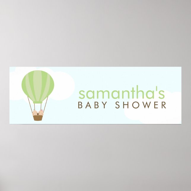 Zwillingsbabys in einer Ballon Babydusche Poster (Vorne)