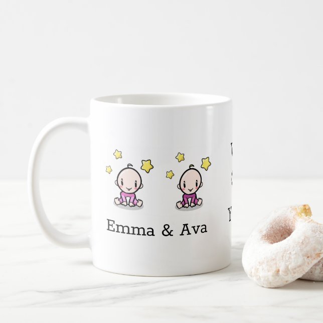 Zwillingsbabys: Liebe Mama Tasse, Kaffee Tasse (Mit Donut)