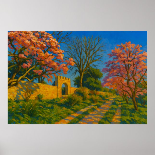 Zwillingsblüten - Stille Gartenpfade Poster (Vorne)