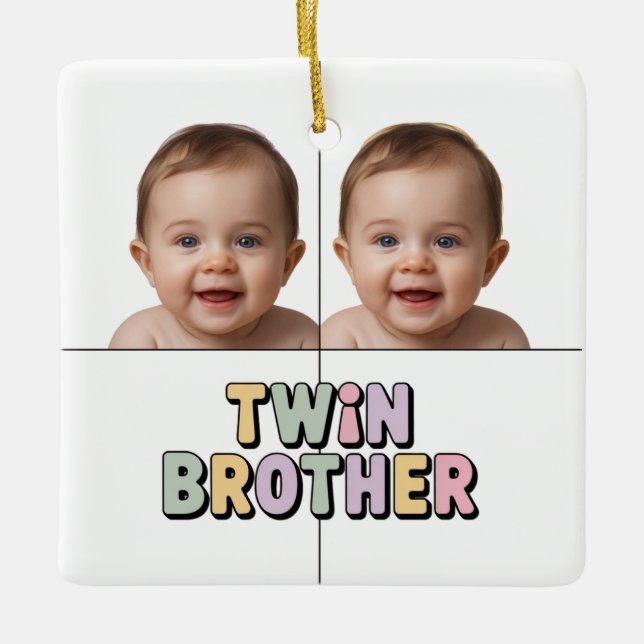 Zwillingsbruder Baby  Keramikornament (Vorderseite)