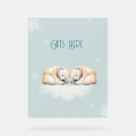 Zwillingsdusche Schlafpolarbären Acrylschild