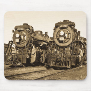 Zwillingseisenbahnmotoren Vintage-Lokomotiven Eise Mousepad