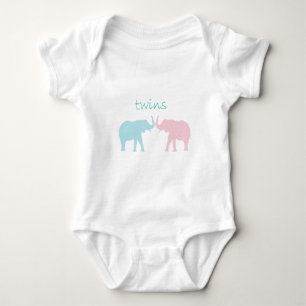 Zwillingselefone rosa und blau baby strampler