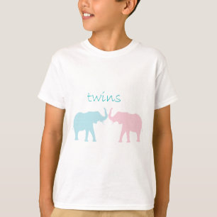 Zwillingselefone rosa und blau T-Shirt