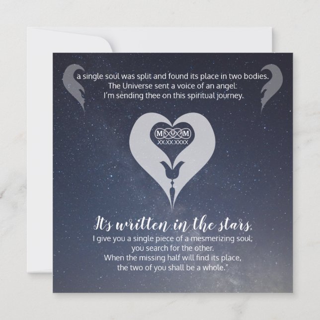 Zwillingsflame dank Tischkarten Save The Date (Rückseite)