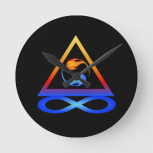 Zwillingsflame Symbol- Runde Wanduhr