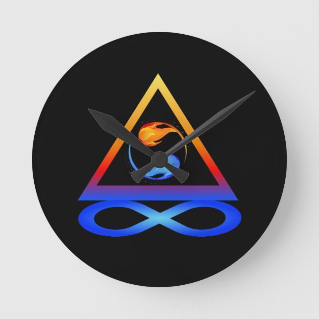 Zwillingsflame Symbol- Runde Wanduhr (Vorderseite)