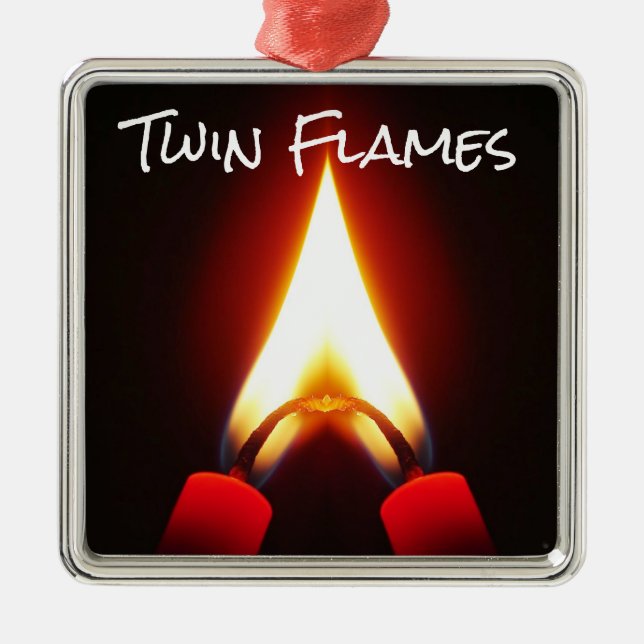 Zwillingsflames FIRE Two wurde eins Ornament Aus Metall (Vorne)