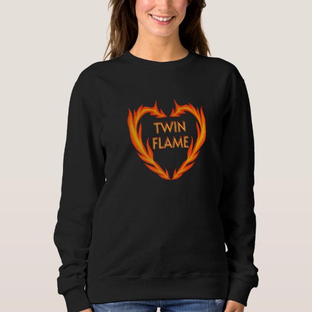 Zwillingsflamme Feuer Herz Sweatshirt (Vorderseite)