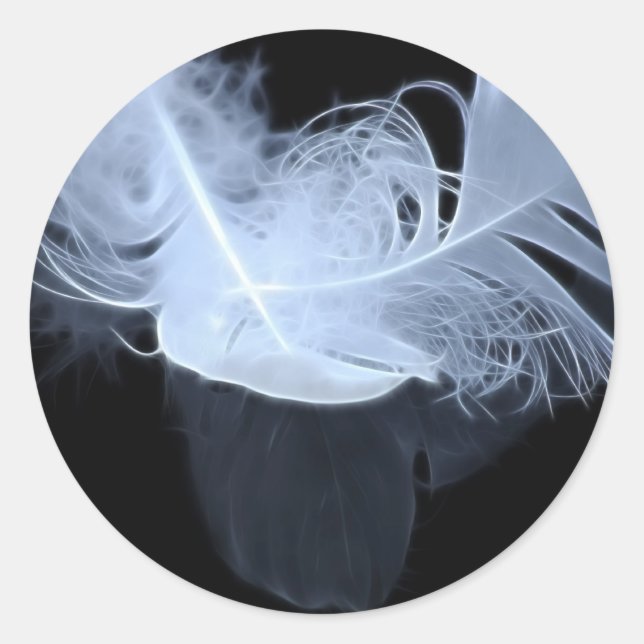 Zwillingsflammfedern und Reflektion Runder Aufkleber (Vorderseite)