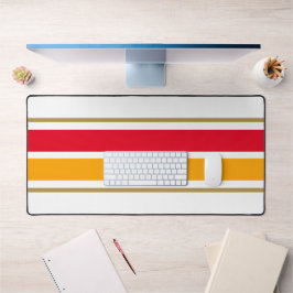 Zwillingsgelbe Streifen auf weißen Streifen Schreibtischunterlage