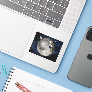 Zwillingsgras-Raumsonde, die den Mond umkreisen. Aufkleber