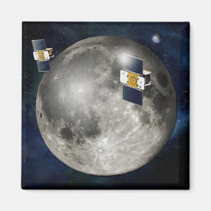 Zwillingsgras-Raumsonde, die den Mond umkreisen. Magnet