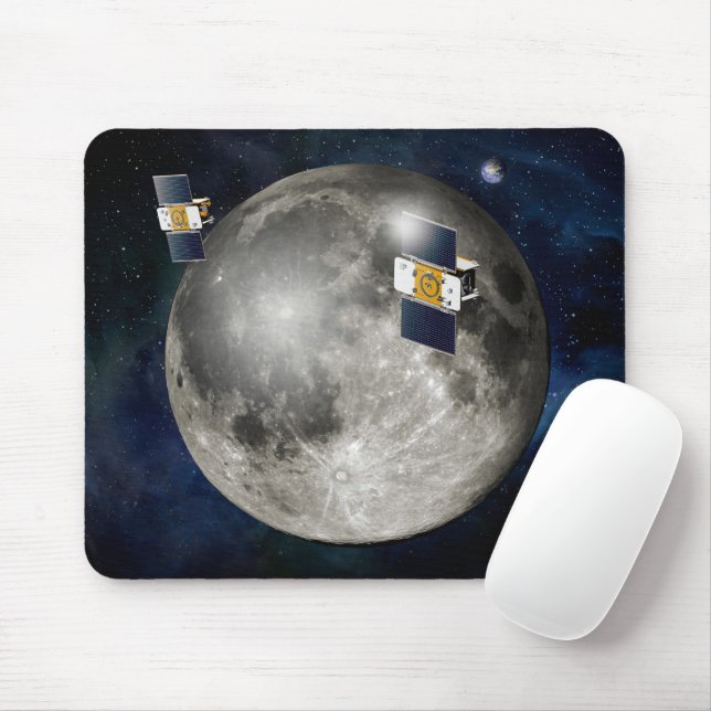 Zwillingsgras-Raumsonde, die den Mond umkreisen. Mousepad (Mit Mouse)
