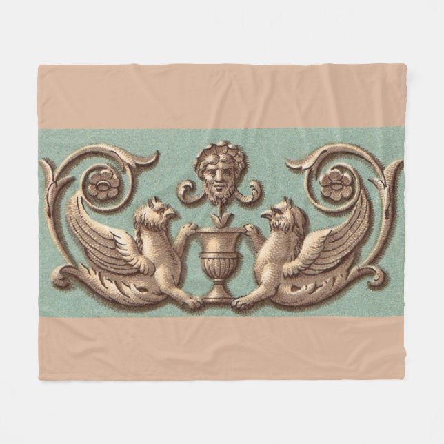 Zwillingsgriffin Fleecedecke (Vorderseite (Horizontal))