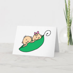 Zwillingsjunge und Mädchen im Pea Pod Karte