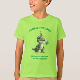 Zwillingsjungen Dinosaurier Geburtstags-T-Shirt Th T-Shirt