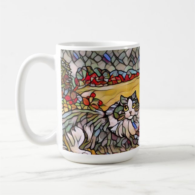 Zwillingskatzen aus Hartglas schön Kaffeetasse (Links)