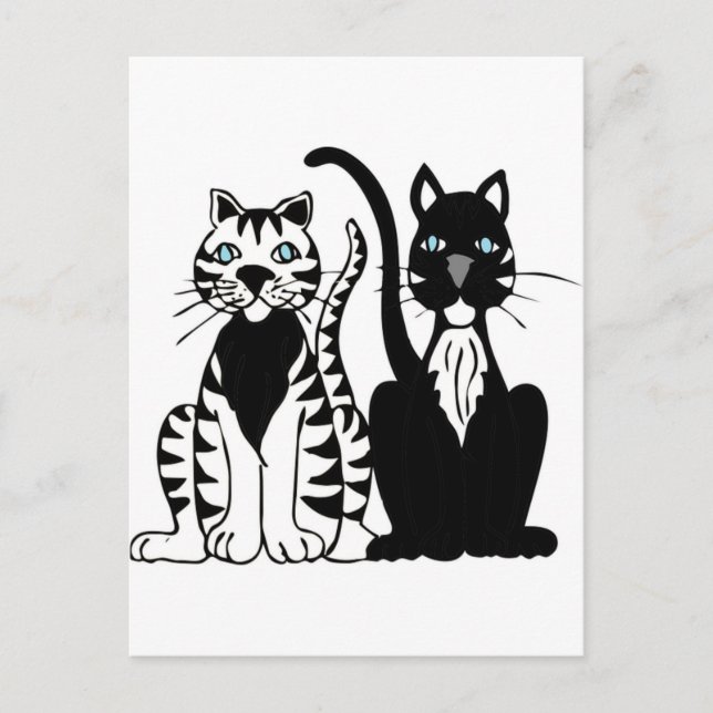 Zwillingskatzen Postkarte (Vorderseite)