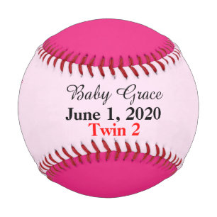 Zwillingsmädchen mit zwei Tonen Rosa Baseball