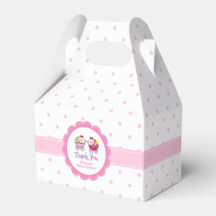 Zwillingsmädchen Rosa Punkte Babyparty-Geschenkbox Geschenkschachtel
