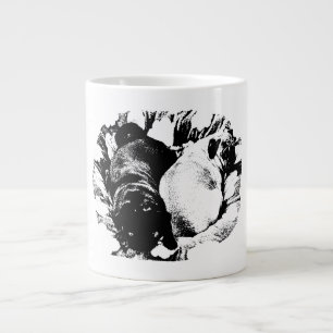 Zwillingsmöpse in sauberer Form Jumbo-Tasse