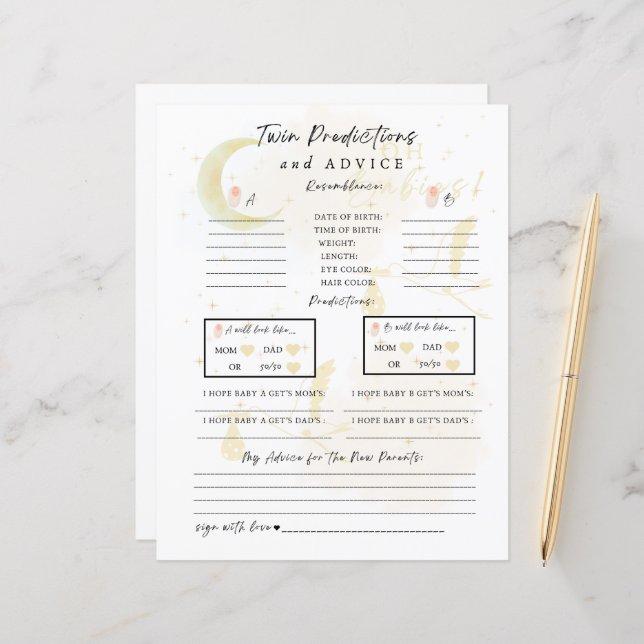 Zwillingsprädikate und Ratschläge, Oh Babys! (Vorderseite/Rückseite Beispiel)